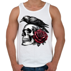 PRINTFASHION Halálfej - Férfi atléta - Fehér