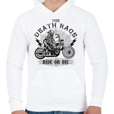 PRINTFASHION Halálfutam - Férfi kapucnis pulóver - Fehér férfi pulóver, kardigán