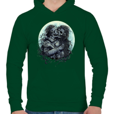 PRINTFASHION Halálos Csók - Férfi kapucnis pulóver - Sötétzöld