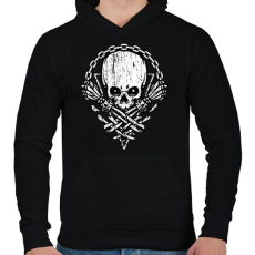 PRINTFASHION Halálsor - Férfi kapucnis pulóver - Fekete