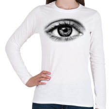 PRINTFASHION Halftone eye - Női hosszú ujjú póló - Fehér női póló