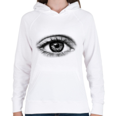 PRINTFASHION Halftone eye - Női kapucnis pulóver - Fehér
