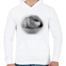 PRINTFASHION Halftone mouth - Férfi kapucnis pulóver - Fehér férfi pulóver, kardigán