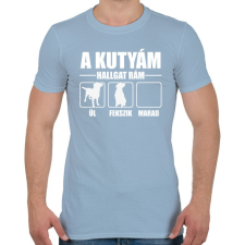 PRINTFASHION Hallgat rám a kutyám - Férfi póló - Világoskék férfi póló