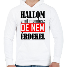 PRINTFASHION Hallom - Férfi kapucnis pulóver - Fehér