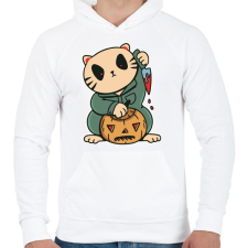 PRINTFASHION Hallooween story - Férfi kapucnis pulóver - Fehér férfi pulóver, kardigán