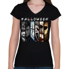 PRINTFASHION Halloween - A legjobbak - Női V-nyakú póló - Fekete