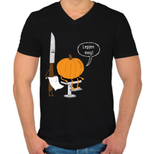 PRINTFASHION Halloween barber - Férfi V-nyakú póló - Fekete férfi póló