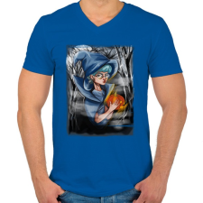 PRINTFASHION Halloween boszorkány - Férfi V-nyakú póló - Királykék férfi póló
