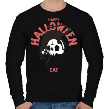 PRINTFASHION Halloween cat - Férfi pulóver - Fekete férfi pulóver, kardigán