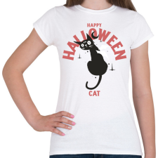 PRINTFASHION Halloween cat - Női póló - Fehér női póló