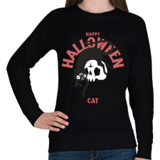 PRINTFASHION Halloween cat - Női pulóver - Fekete női pulóver, kardigán