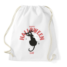 PRINTFASHION Halloween cat - Sportzsák, Tornazsák - Fehér tornazsák