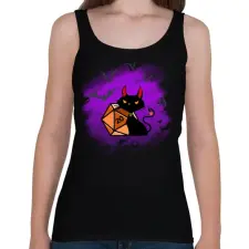 PRINTFASHION Halloween Cica - Női atléta - Fekete női trikó