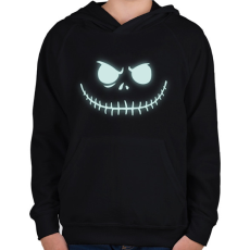 PRINTFASHION Halloween csontváz - Gyerek kapucnis pulóver - Fekete