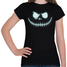 PRINTFASHION Halloween csontváz - Női póló - Fekete női póló