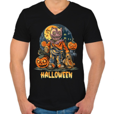 PRINTFASHION Halloween - Férfi V-nyakú póló - Fekete