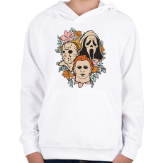 PRINTFASHION Halloween Friends - Gyerek kapucnis pulóver - Fehér