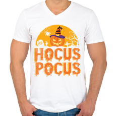 PRINTFASHION Halloween hocus pocus - Férfi V-nyakú póló - Fehér