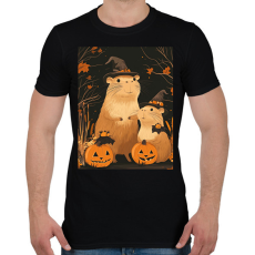 PRINTFASHION Halloween-i Capybara Család - Férfi póló - Fekete