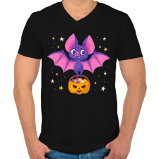 PRINTFASHION Halloween-i denevér - Férfi V-nyakú póló - Fekete férfi póló
