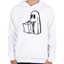 PRINTFASHION Halloween-i szellem - Gyerek kapucnis pulóver - Fehér gyerek pulóver, kardigán