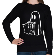 PRINTFASHION Halloween-i szellem - Női pulóver - Fekete női pulóver, kardigán