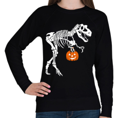PRINTFASHION Halloween-i T-rex - Női pulóver - Fekete