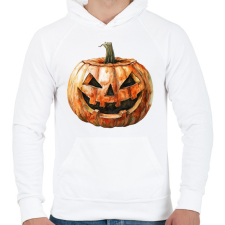 PRINTFASHION Halloween-i töklámpás - Férfi kapucnis pulóver - Fehér férfi pulóver, kardigán