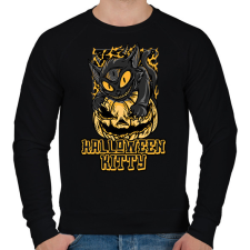 PRINTFASHION HALLOWEEN KITTY - Férfi pulóver - Fekete férfi pulóver, kardigán
