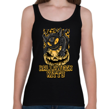 PRINTFASHION HALLOWEEN KITTY - Női atléta - Fekete női trikó