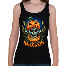 PRINTFASHION Halloween koponya tökben - Női atléta - Fekete női trikó