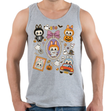PRINTFASHION Halloween Labubu - Férfi atléta - Sport szürke