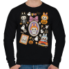 PRINTFASHION Halloween Labubu - Férfi pulóver - Fekete