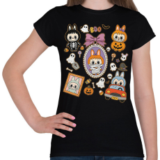 PRINTFASHION Halloween Labubu - Női póló - Fekete