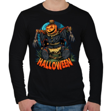 PRINTFASHION Halloween madárijesztő - Férfi hosszú ujjú póló - Fekete férfi póló