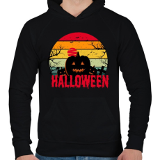 PRINTFASHION Halloween night - Férfi kapucnis pulóver - Fekete