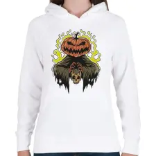 PRINTFASHION Halloween - Női kapucnis pulóver - Fehér női pulóver, kardigán