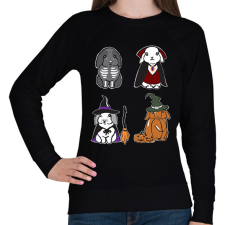 PRINTFASHION halloween nyuszik - Női pulóver - Fekete női pulóver, kardigán