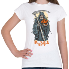 PRINTFASHION Halloween party csontváz - Női póló - Fehér