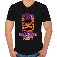 PRINTFASHION HALLOWEEN PARTY - Férfi V-nyakú póló - Fekete férfi póló