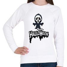 PRINTFASHION Halloween Scream - Női pulóver - Fehér női pulóver, kardigán