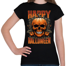 PRINTFASHION Halloween Skull - Női póló - Fekete