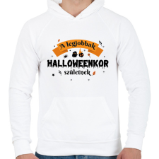 PRINTFASHION Halloween szülinap - Férfi kapucnis pulóver - Fehér női pulóver, kardigán