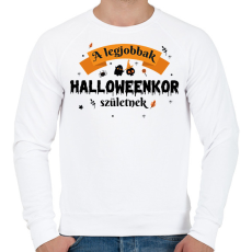 PRINTFASHION Halloween szülinap - Férfi pulóver - Fehér