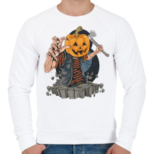 PRINTFASHION Halloween tök fej - Férfi pulóver - Fehér férfi pulóver, kardigán