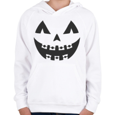 PRINTFASHION Halloween tök fej - Gyerek kapucnis pulóver - Fehér gyerek pulóver, kardigán
