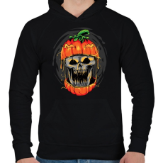 PRINTFASHION Halloween tök koponya - Férfi kapucnis pulóver - Fekete