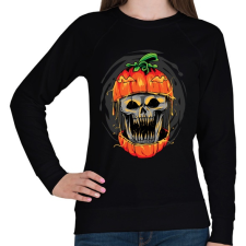 PRINTFASHION Halloween tök koponya - Női pulóver - Fekete női pulóver, kardigán