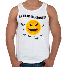 PRINTFASHION Halloween tökfej - Férfi atléta - Fehér